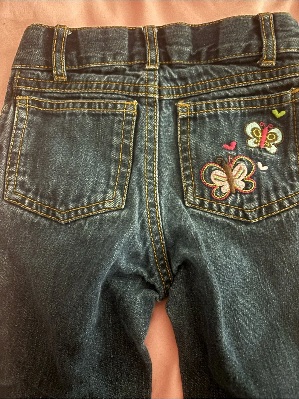Carter's Dark Blue Denim Jeans with Butterfly Patch